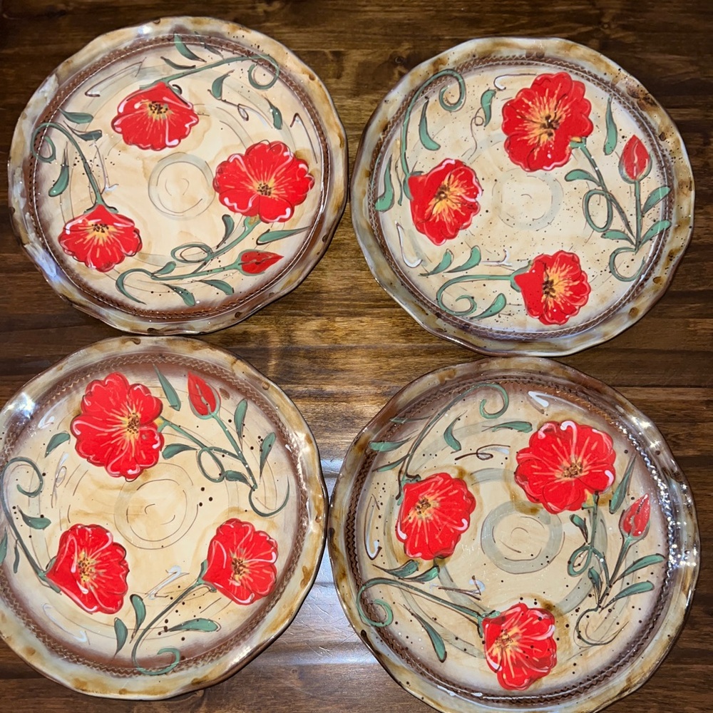 LOT OF VINTAGE FIELDS OF PROVENCE DINNER AND SALAD PLATES AND MUGS by AMBIANCE